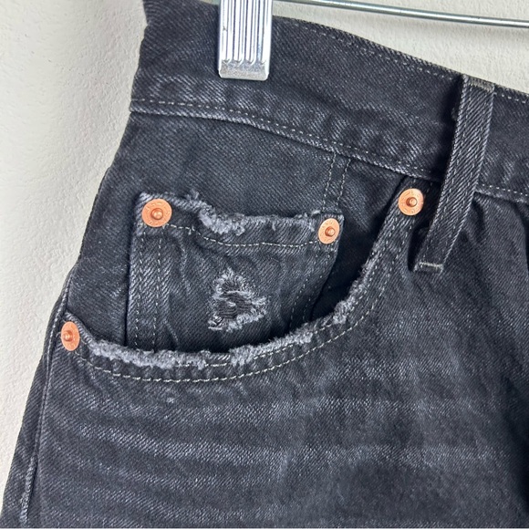 Levi's 501 Cut-off shorts black distressed vintage inspired fit size: 26 - Picture 3 of 11
